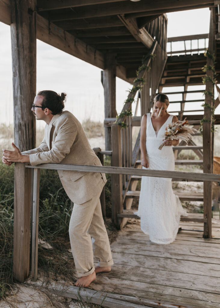 A beautiful and intimate wedding ceremony on the white sandy beach in Destin, Florida 