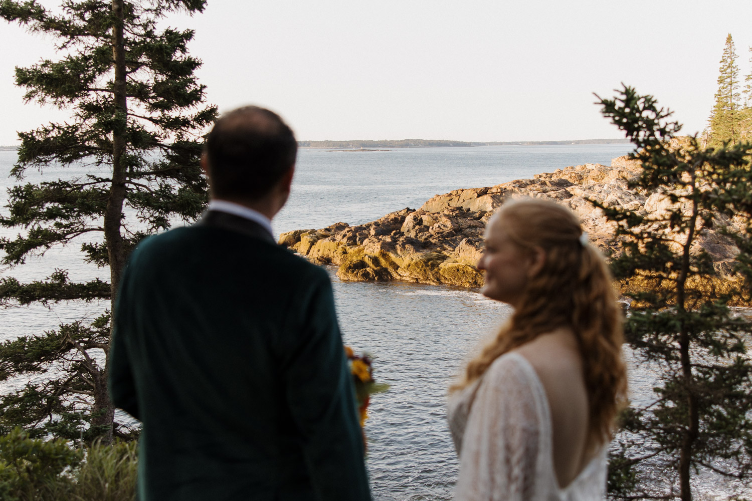 bride and groom make the most of eloping in Acadia national park
