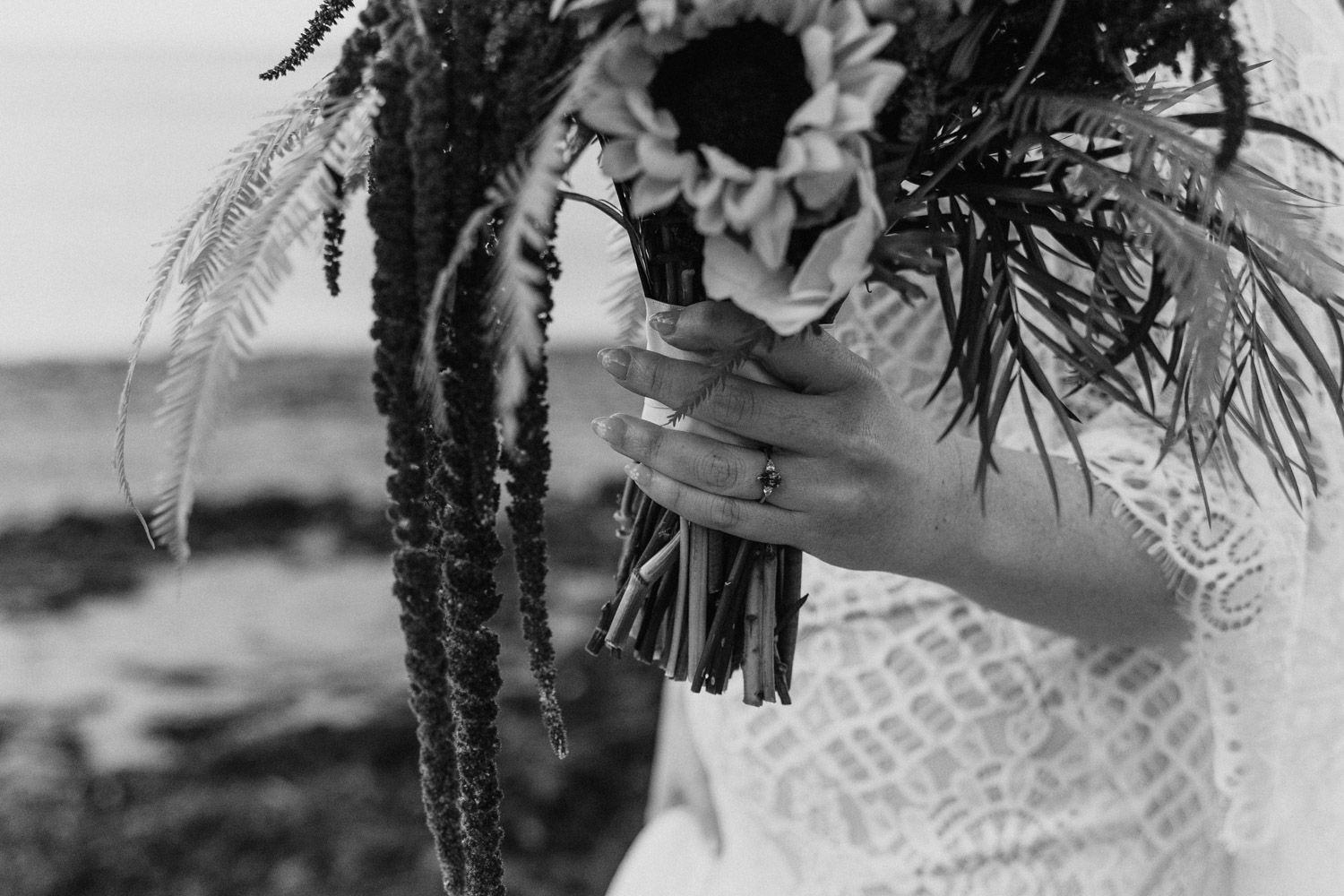bride holds her stunning bouquet 