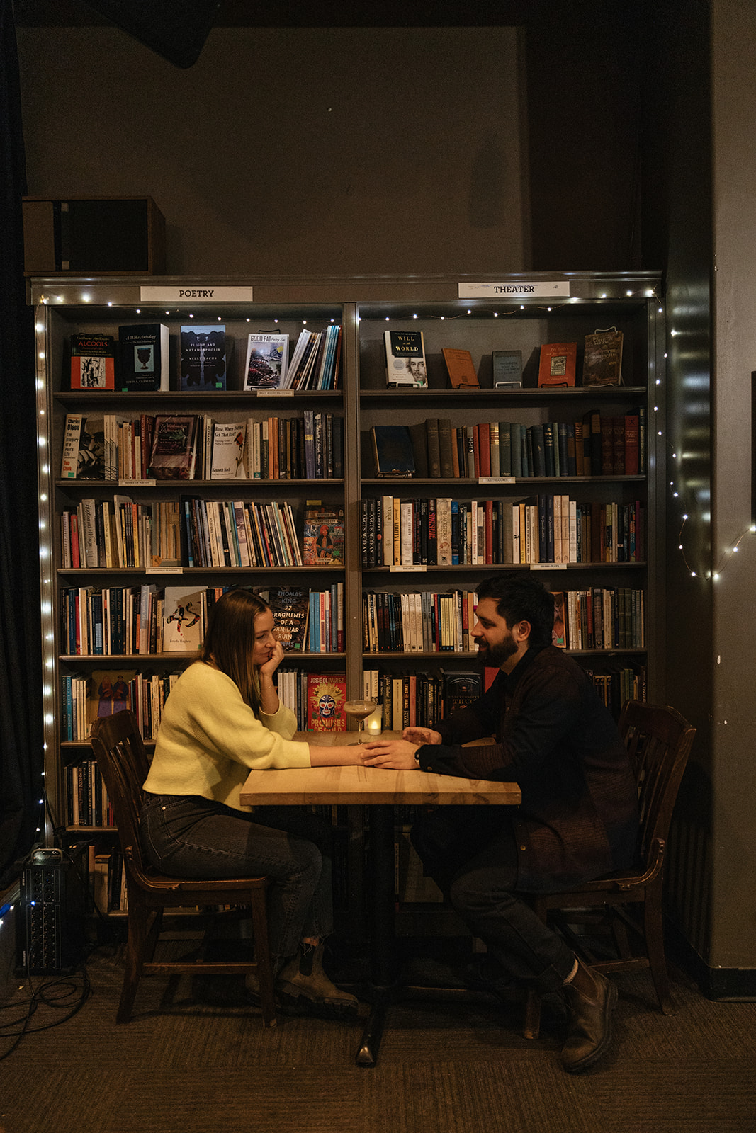 unique Portsmouth New Hampshire library engagement photos