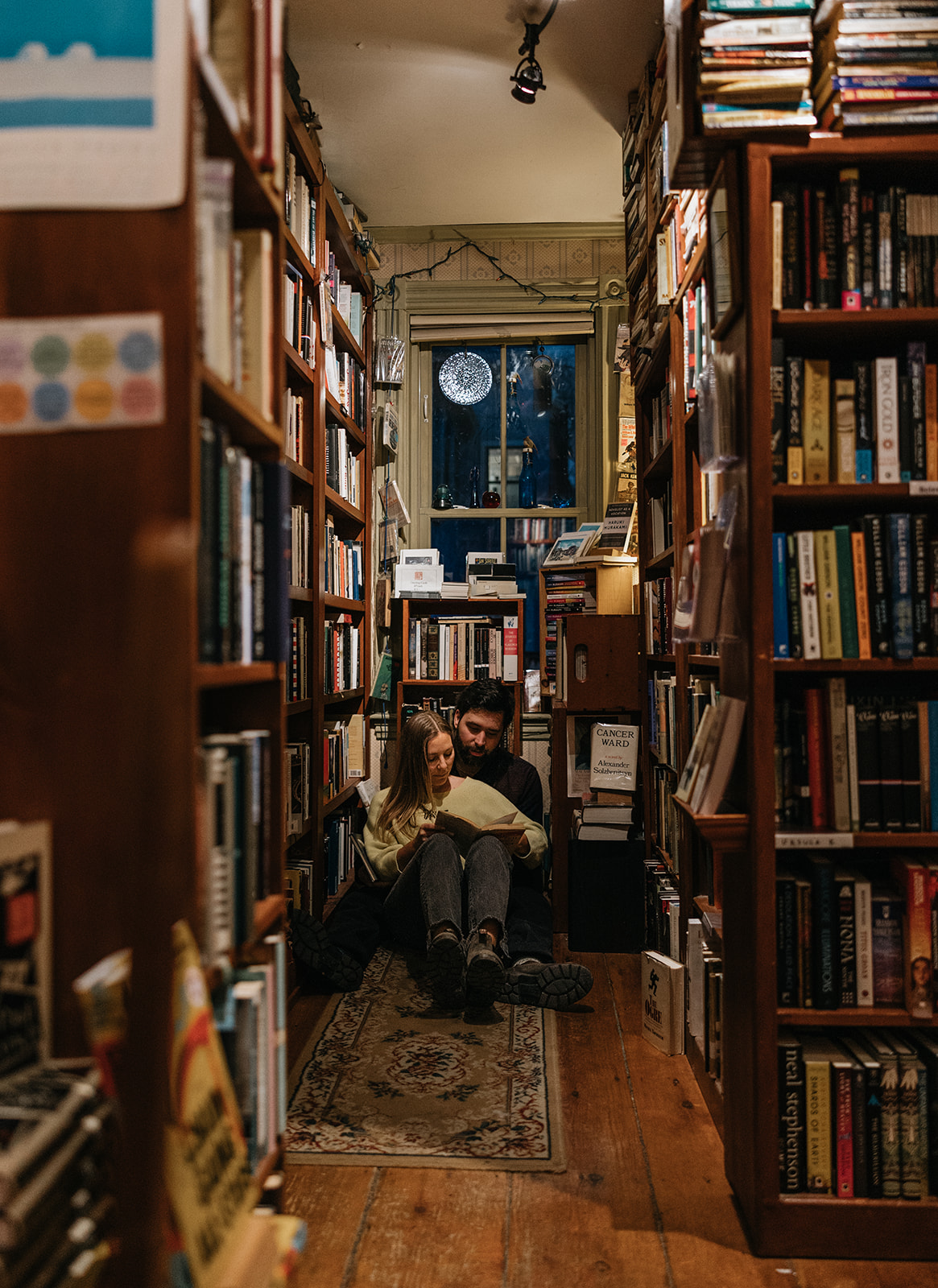 unique Portsmouth New Hampshire library engagement photos