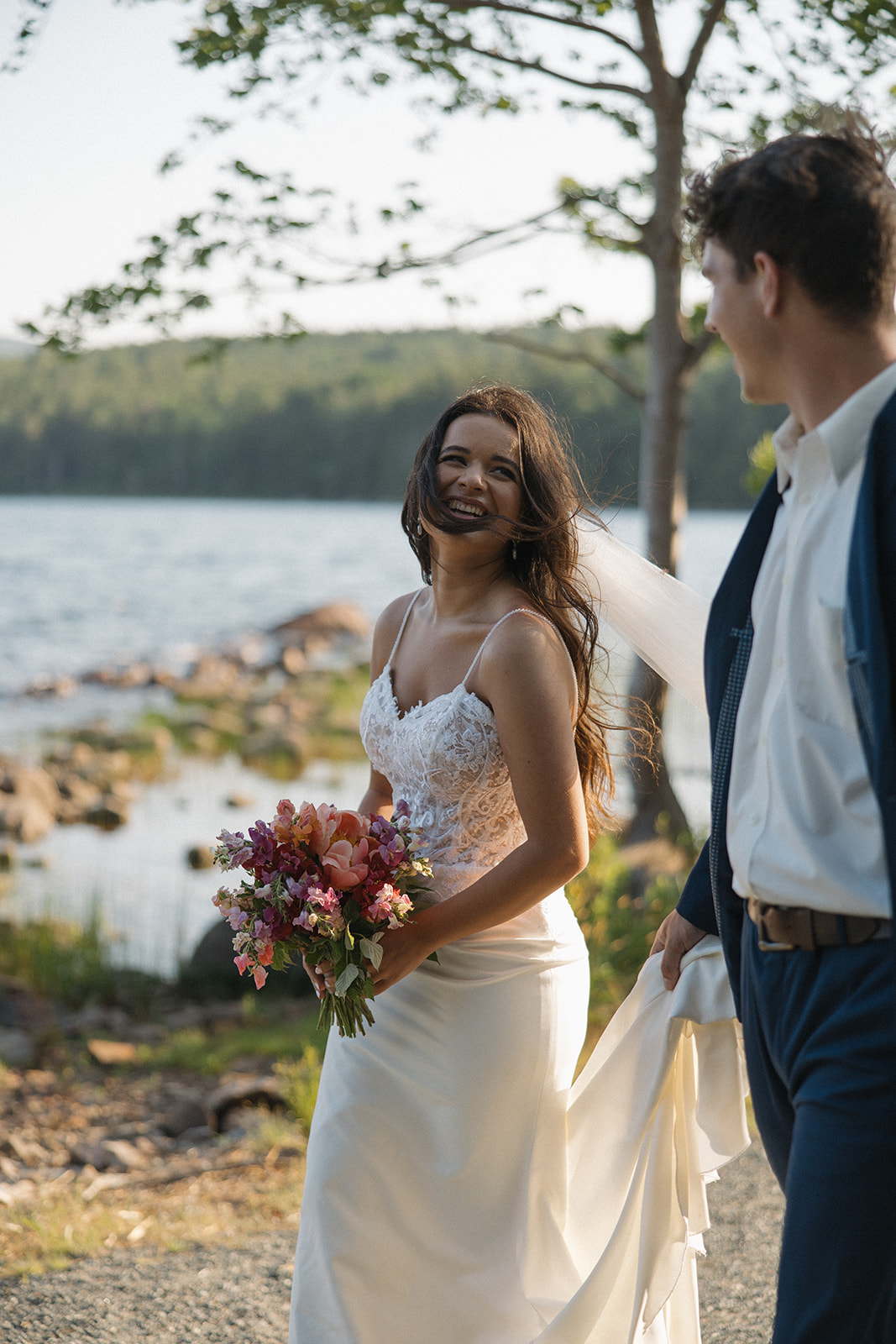 stunning couple pose together during their stunning elopement in nature