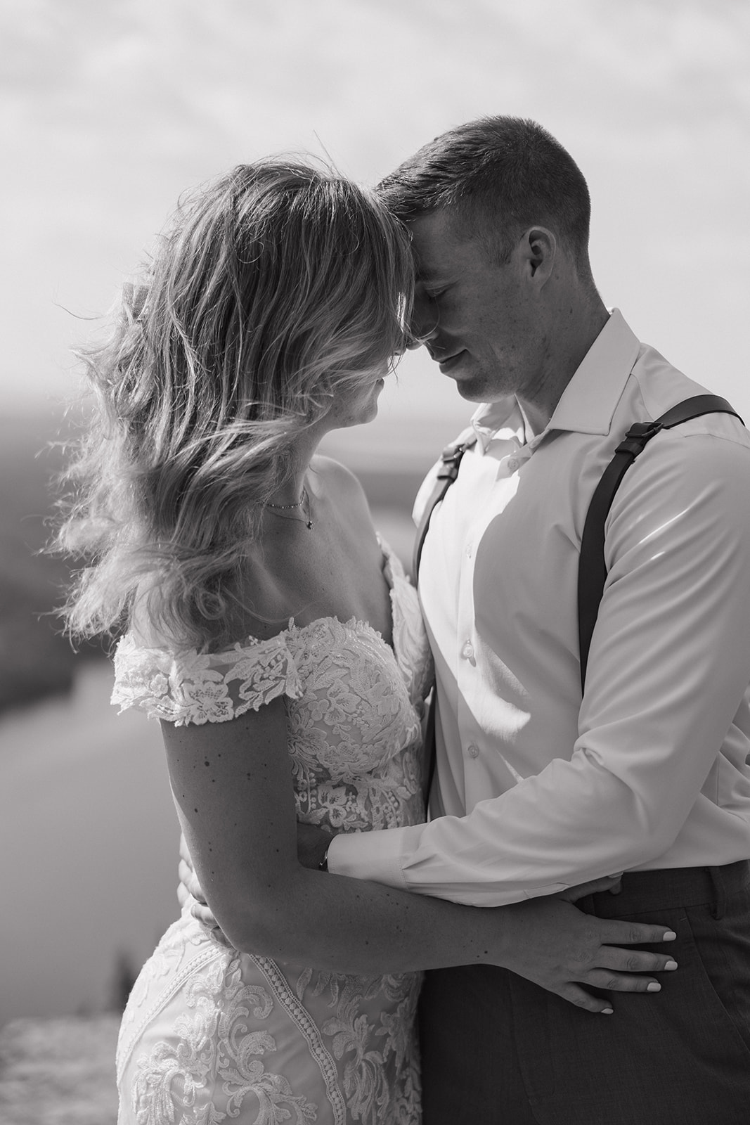 stunning couple pose together during their stunning elopement in nature