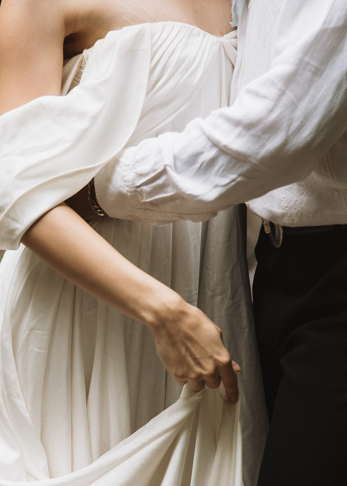 stunning couple pose together during their stunning elopement in nature