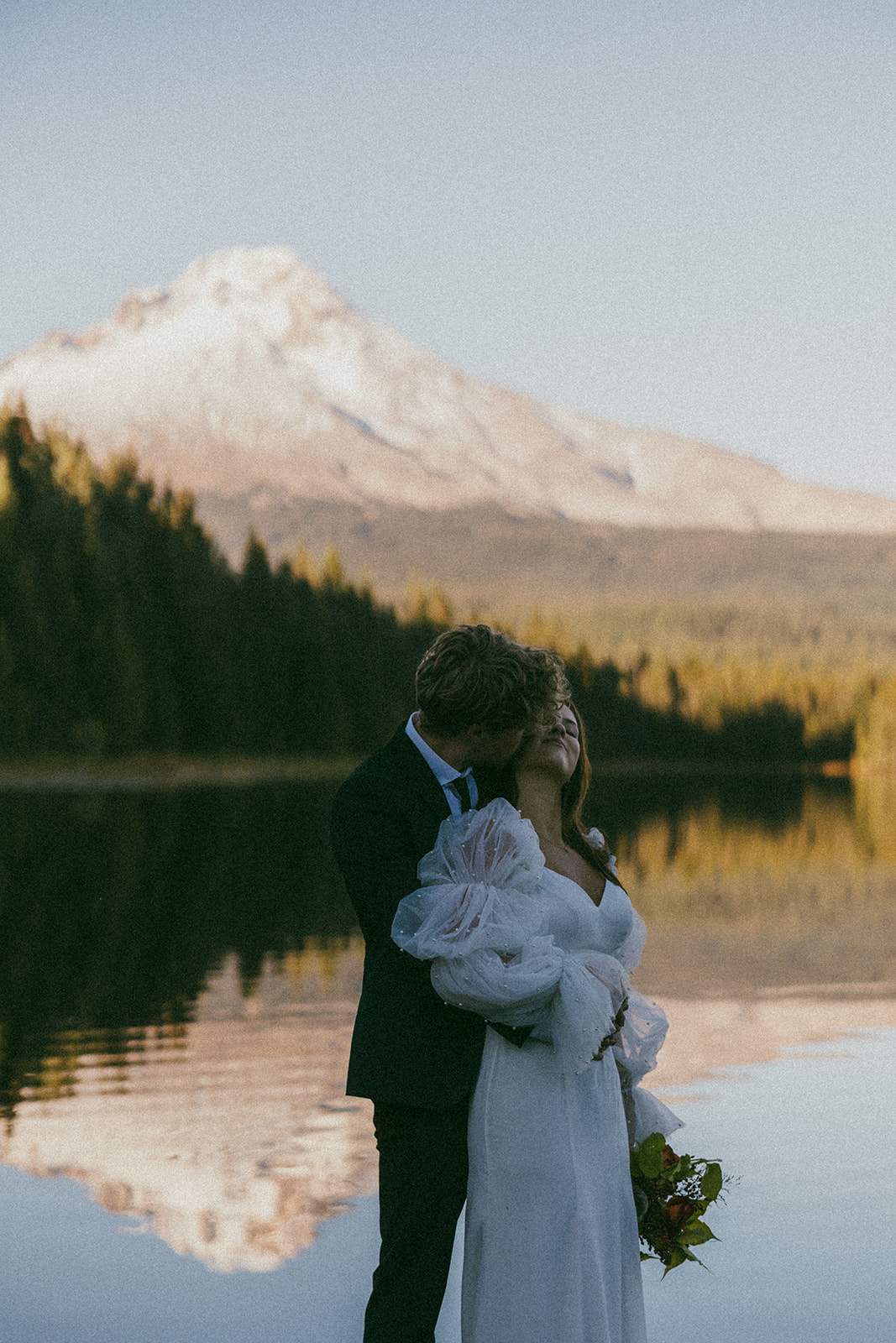 stunning couple pose together during their stunning elopement in nature