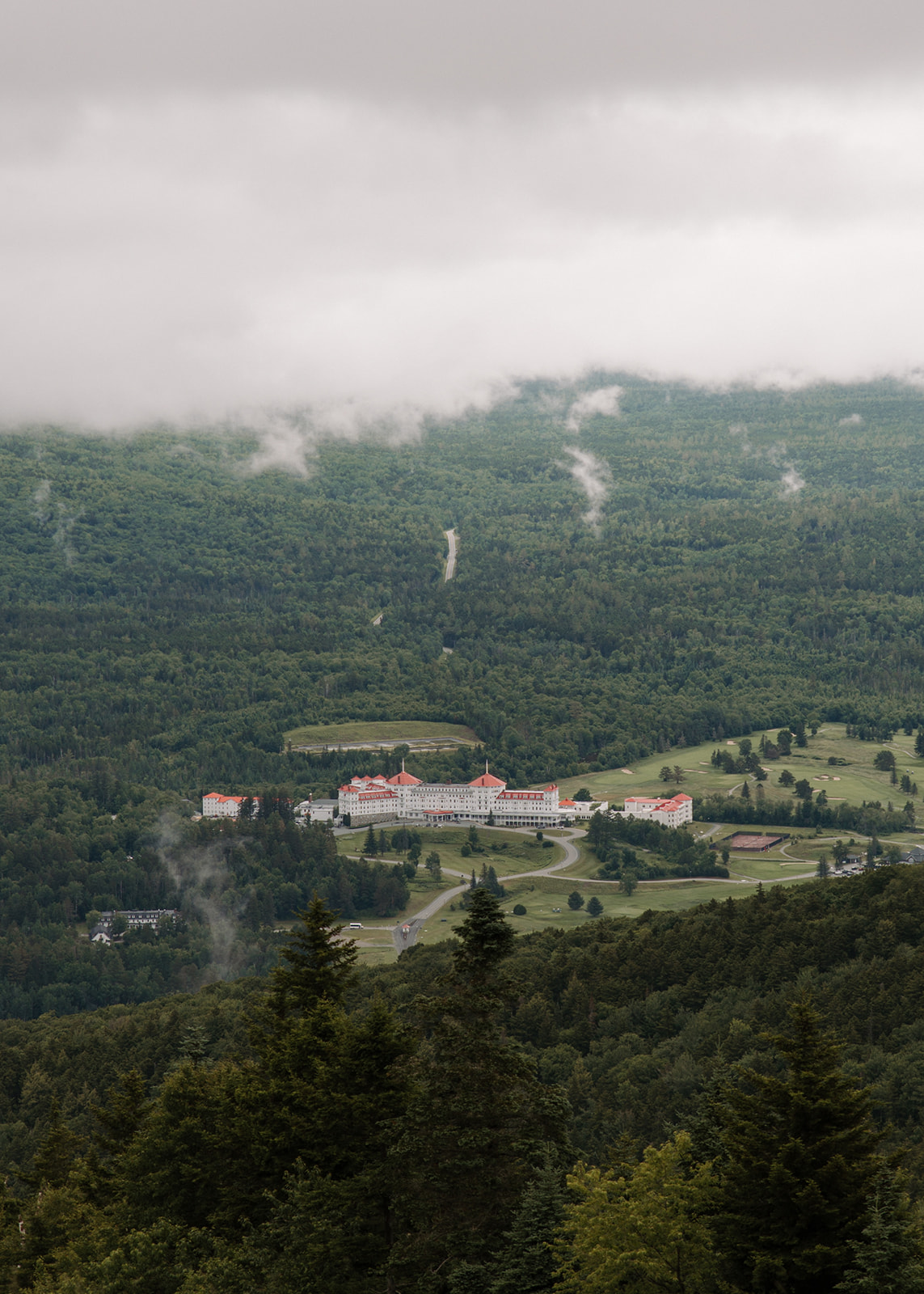 beautiful NorthEast mountain view from a stunning rainy wedding day