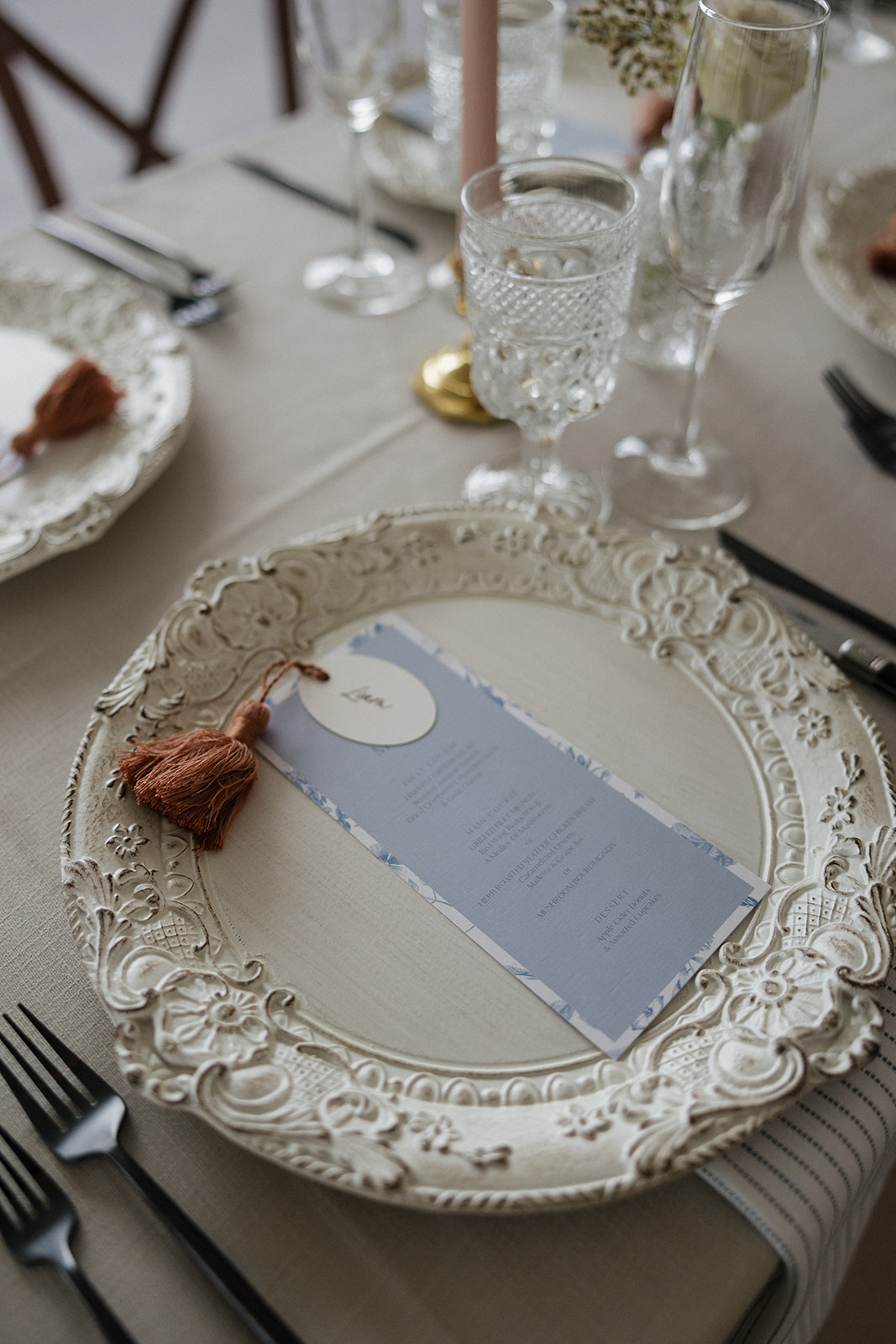 elegant wedding reception details