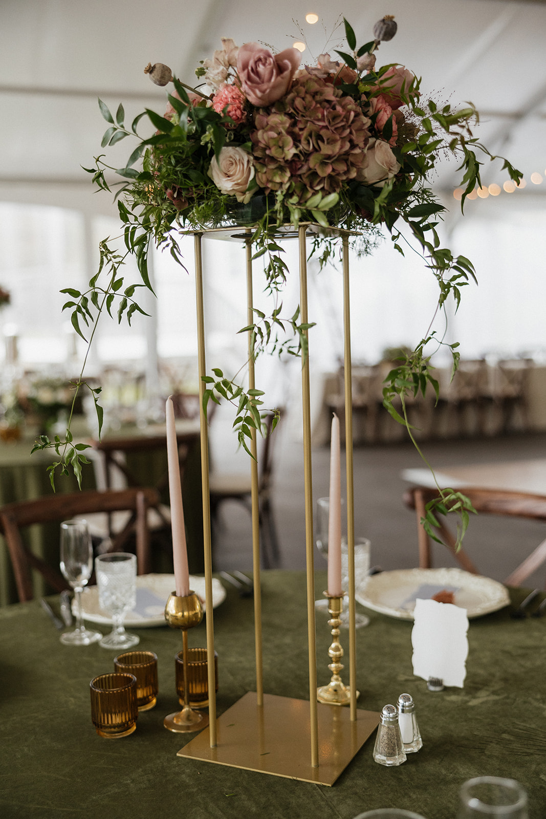 elegant wedding reception details