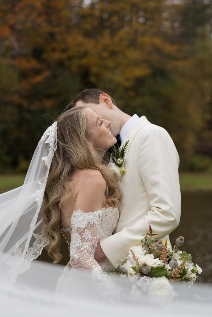 bride and groom exit their dreamy Vermont wedding ceremony