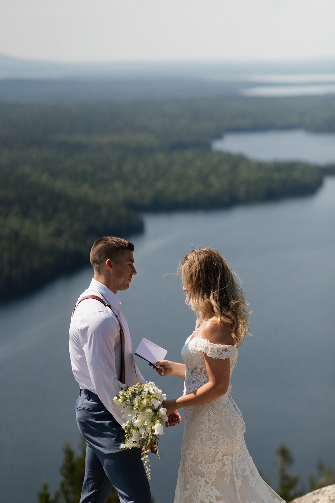 beautiful bride and groom pose together