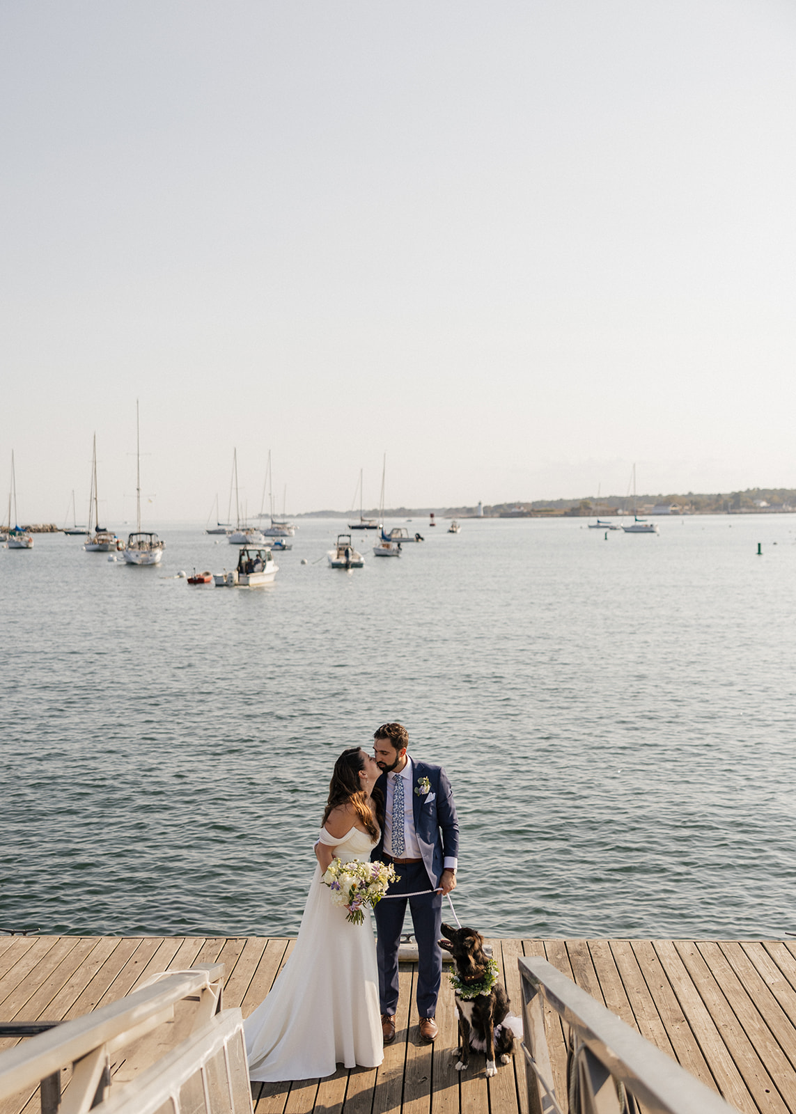 beautiful bride and groom pose together