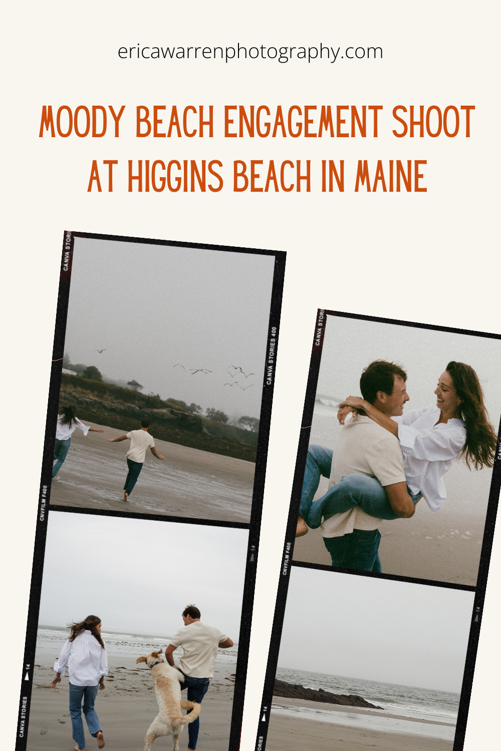 beautiful Maine beach engagement photos