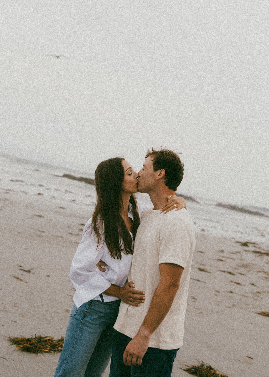 beautiful Maine beach engagement photos