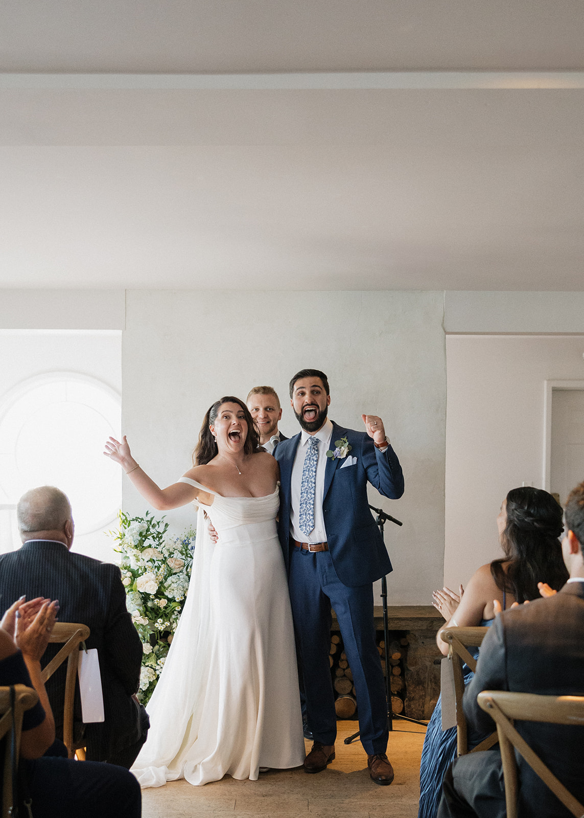 Maine wedding ceremony at Pepperrell Cove from Erica Warren Photography