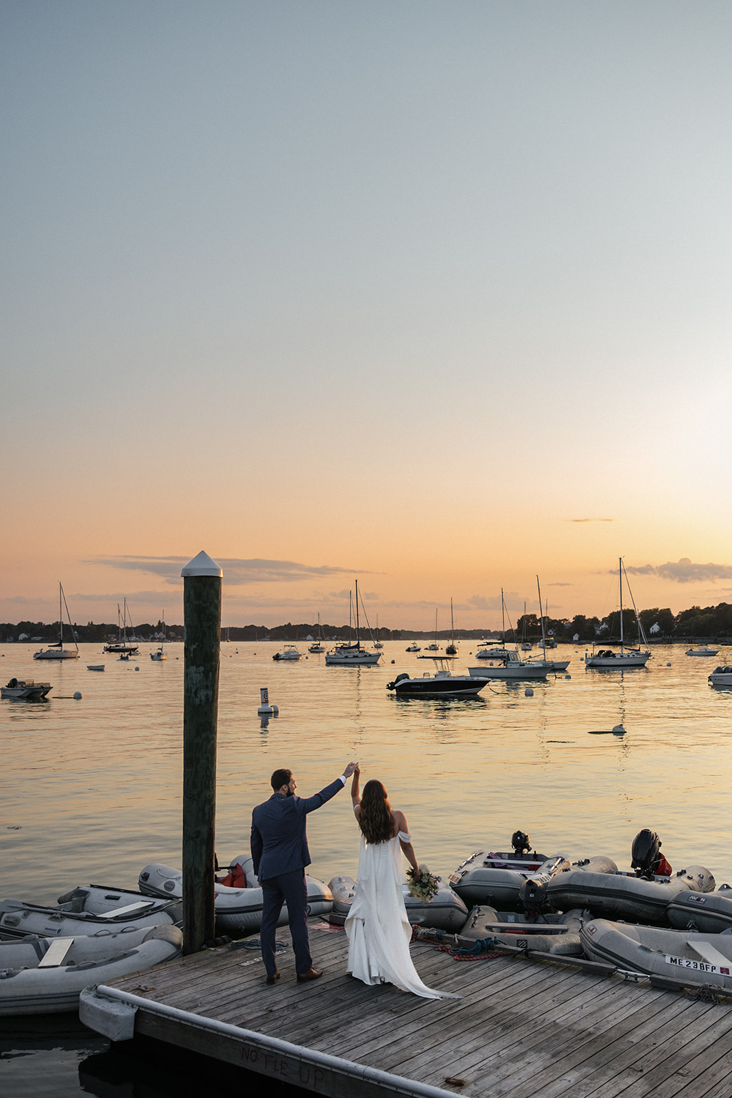 Sunset pictures on the Pepperrell Cove Dock