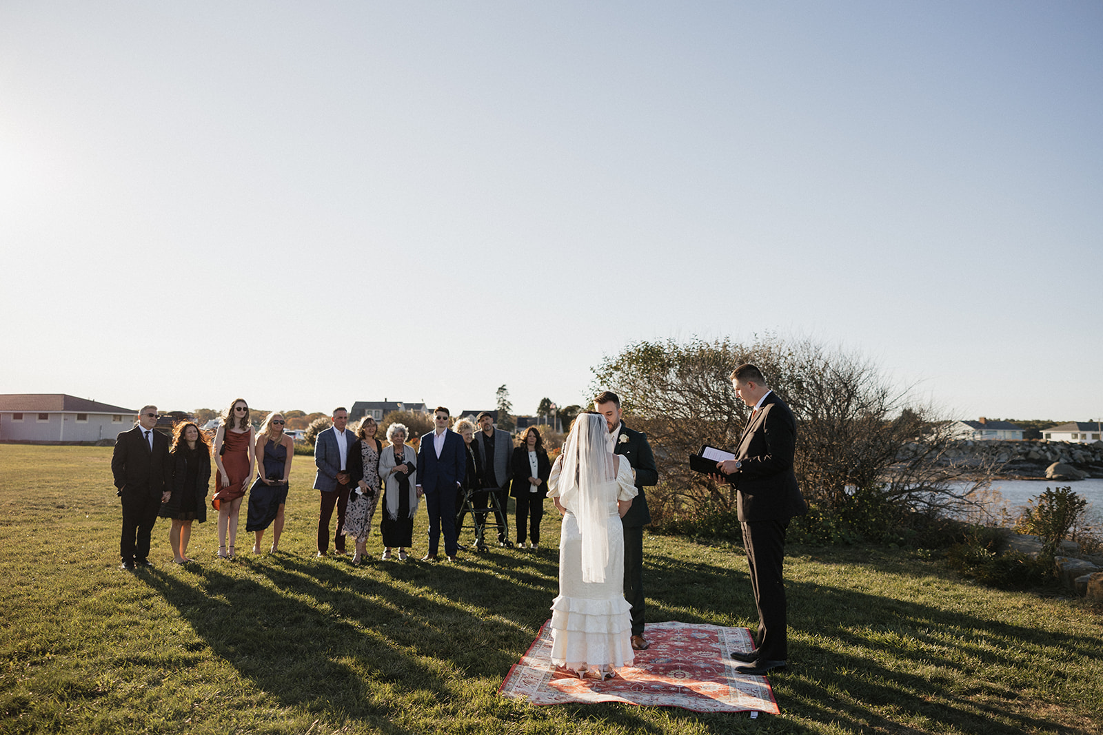 Intimate wedding ceremony at Rye Harbor State Park