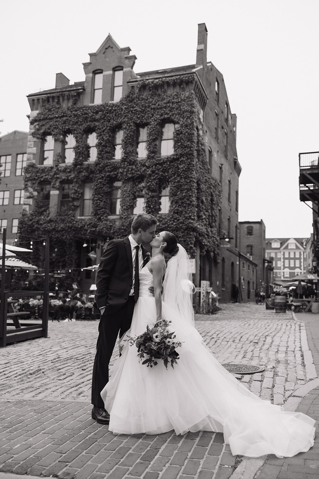 bride and groom share intimate moments during their Portland Maine elopement