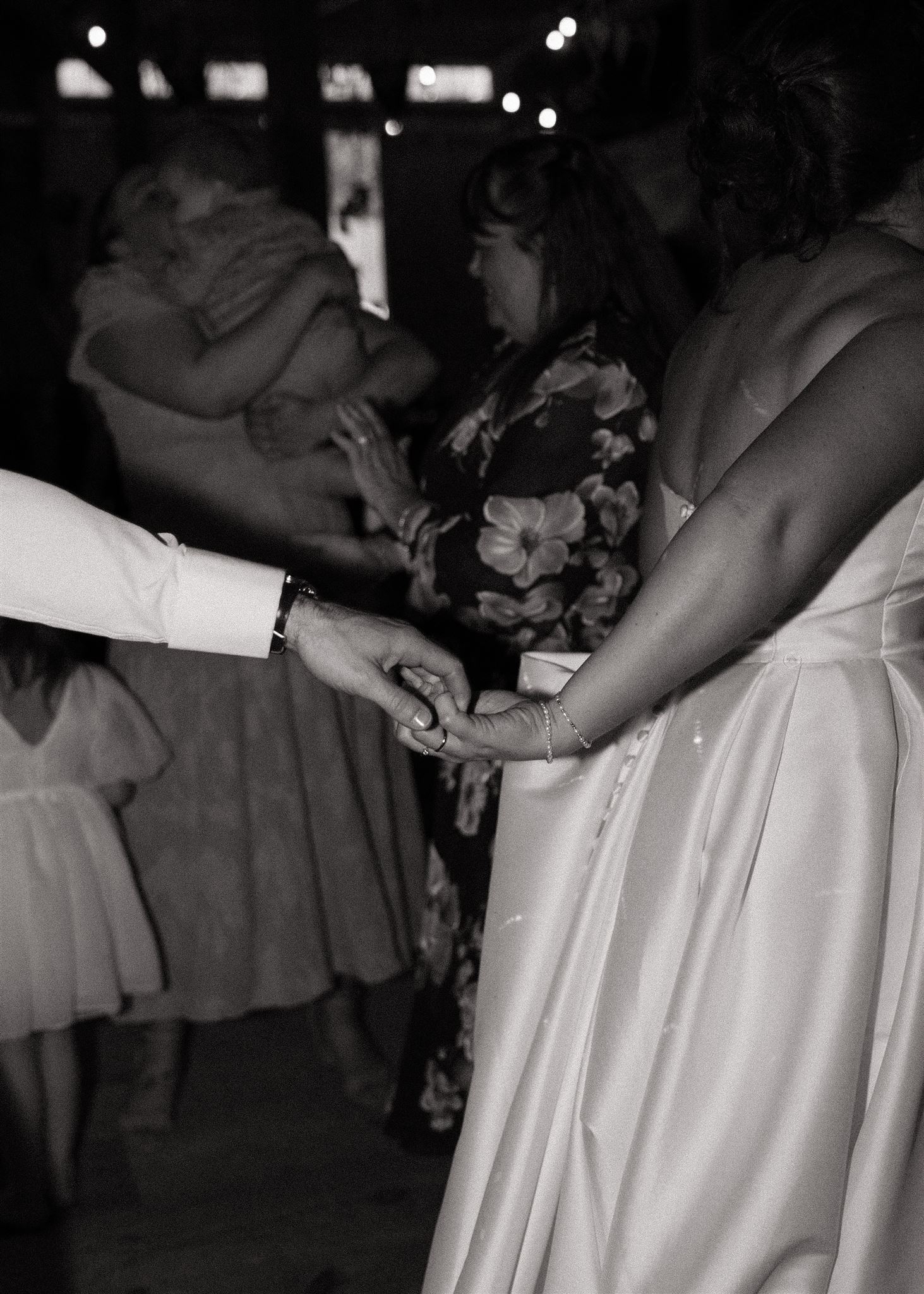 documentary style wedding reception photos from a beautiful Sunday Supper wedding day in Kittery