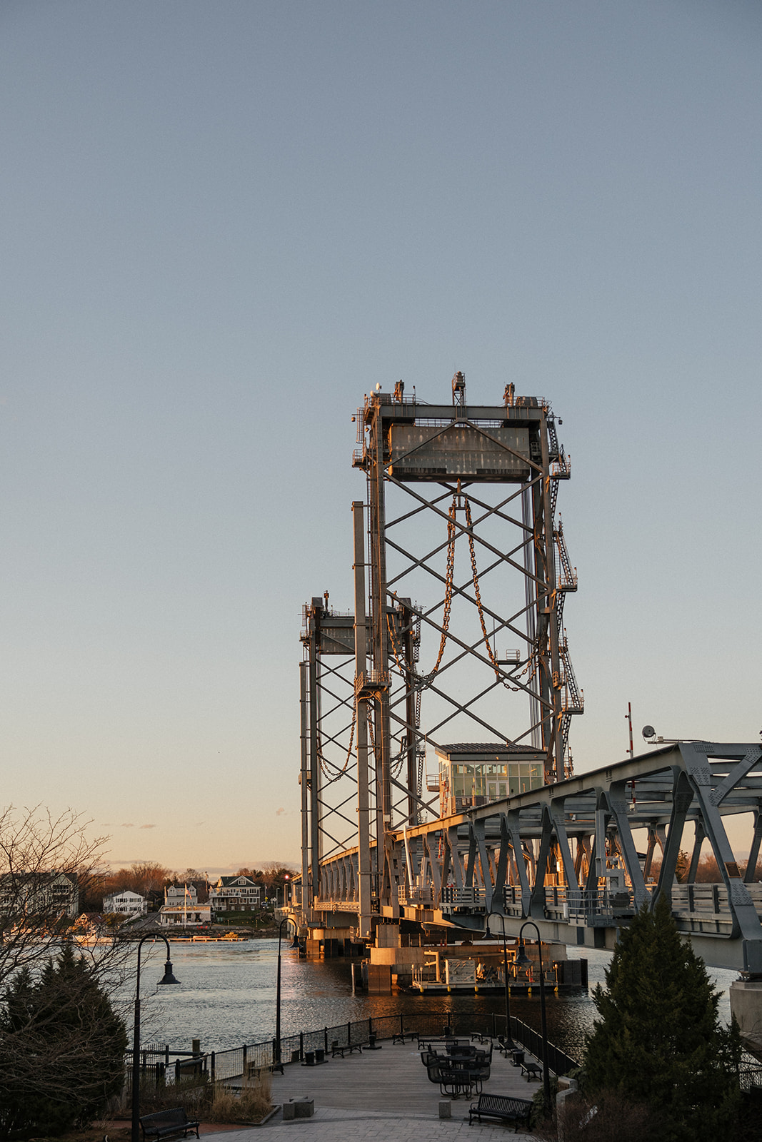 beautiful golden hour photo from Portsmouth, NH harbor