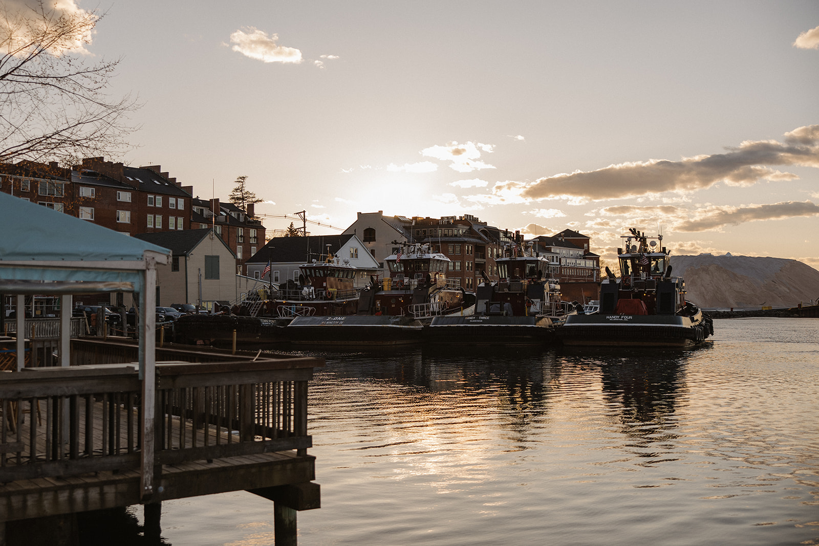 beautiful golden hour photo from Portsmouth, NH harbor