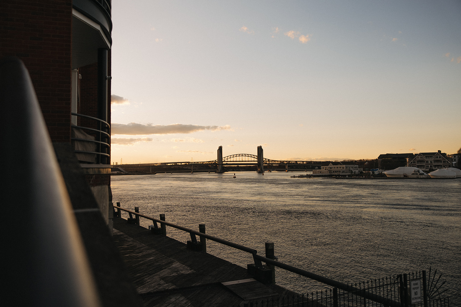 Portsmouth harbor at sunset, one of my favorite locations on my Portsmouth, NH guide!