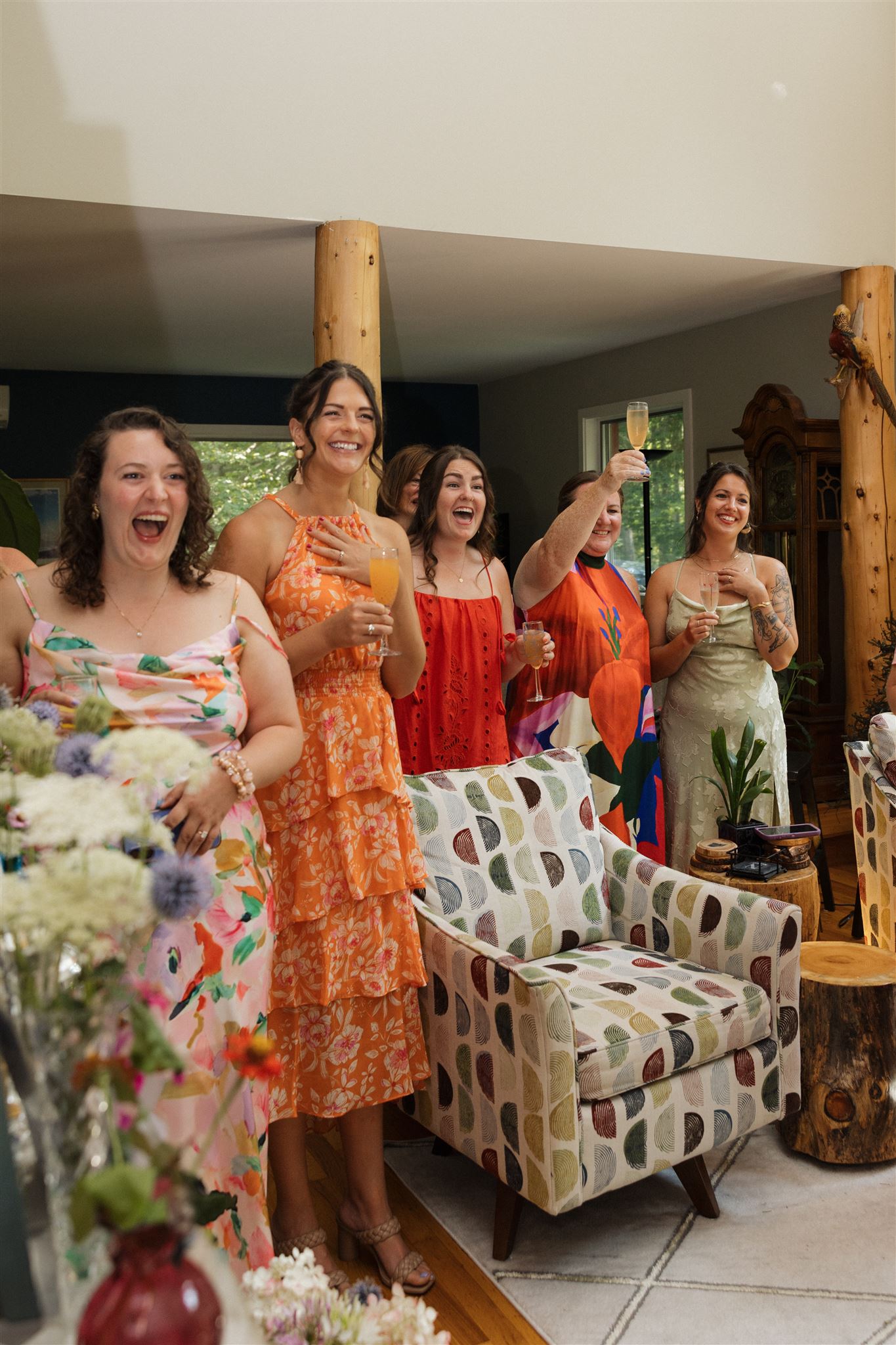 bridesmaids react to seeing the bride for the first time!