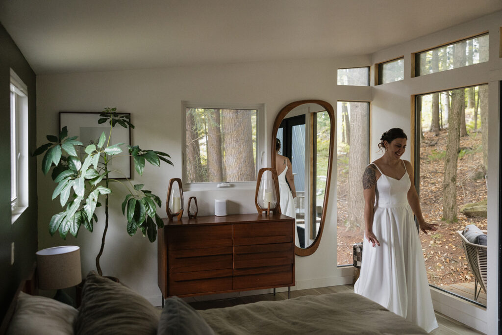 bride nervously awaits the start of her dreamy wedding day 