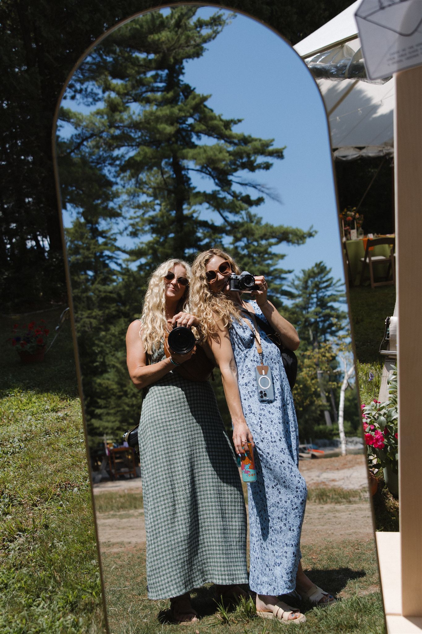 Erica and Alex pose for a photo together as the day of wedding content creation begins