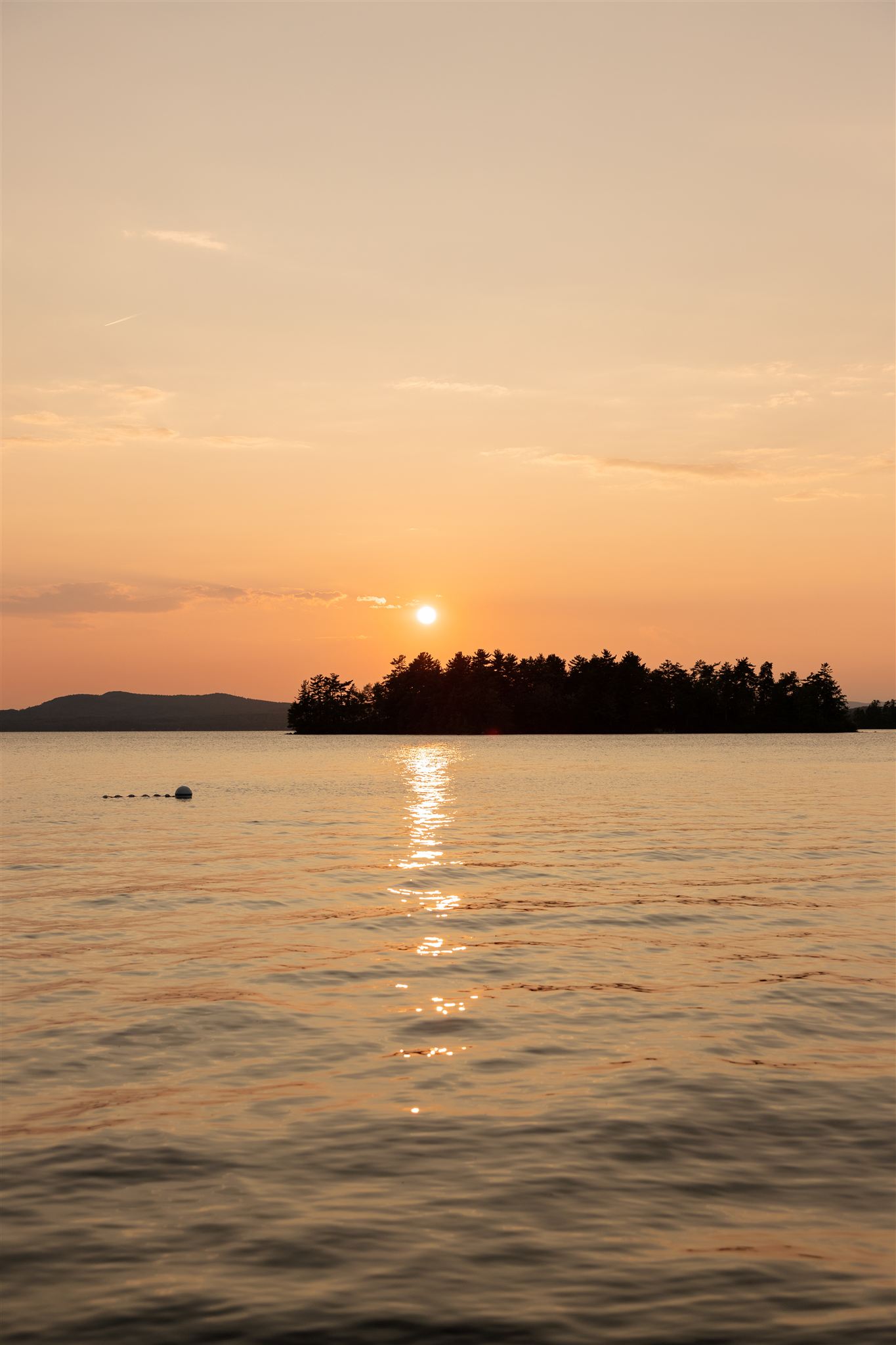 sunset over beautiful Lake Sebago