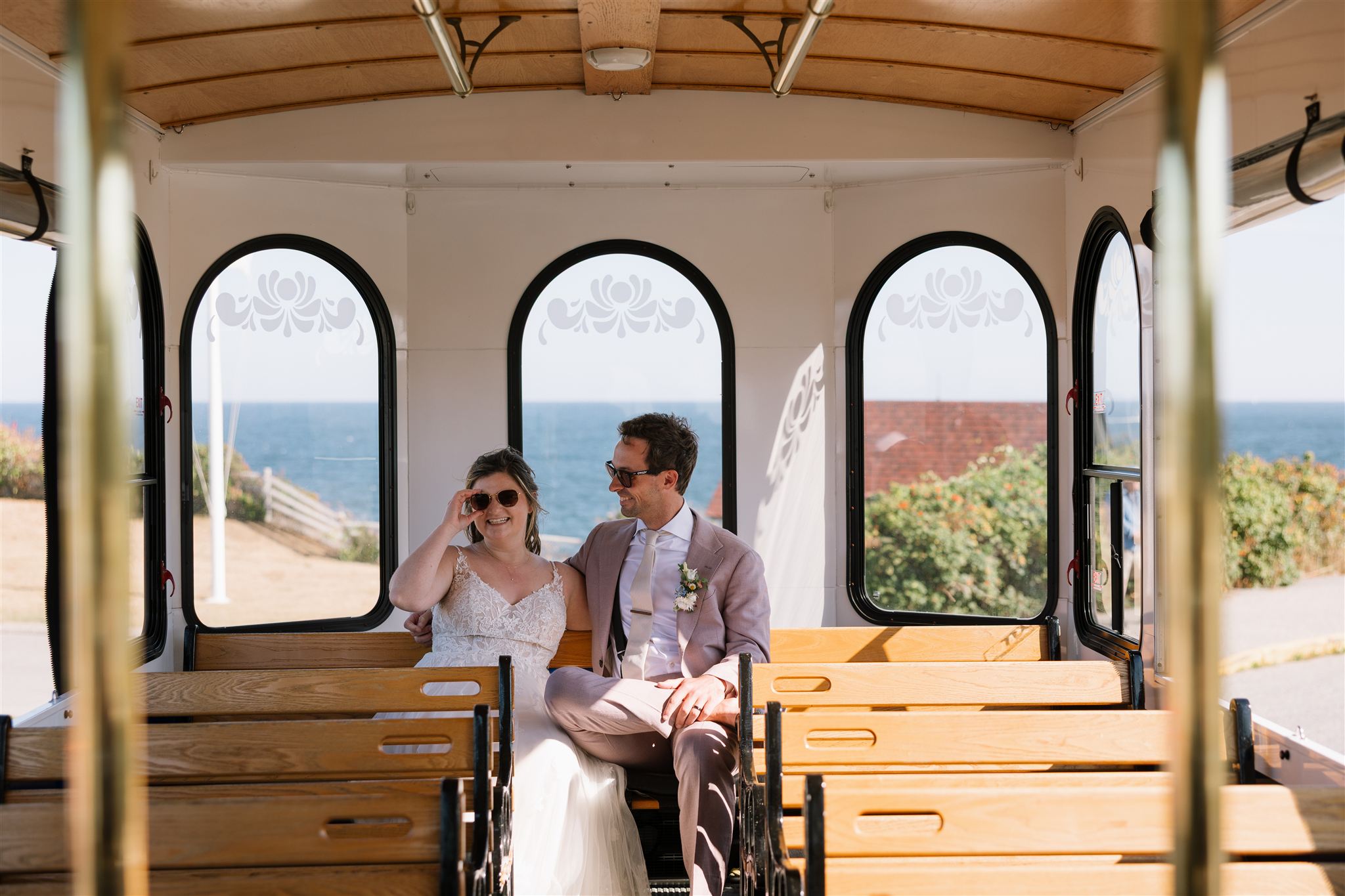 documentary style bride and groom photo from a stunning Portland, Maine wedding day