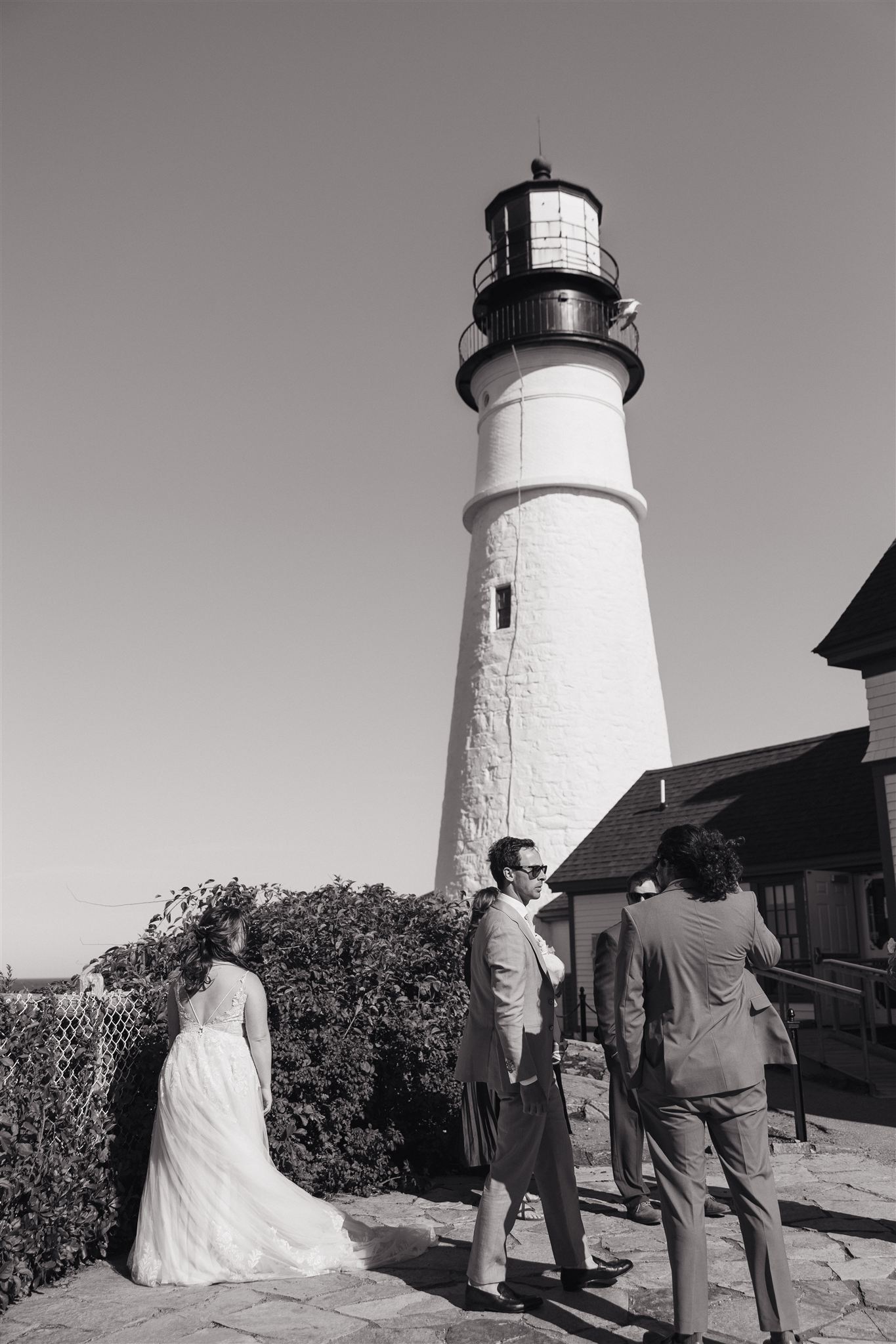 documentary style bride and groom photo from a stunning Portland, Maine wedding day