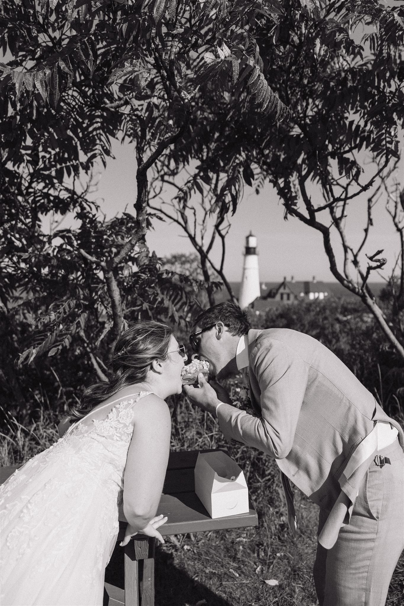 documentary style bride and groom photo from a stunning Portland, Maine wedding day