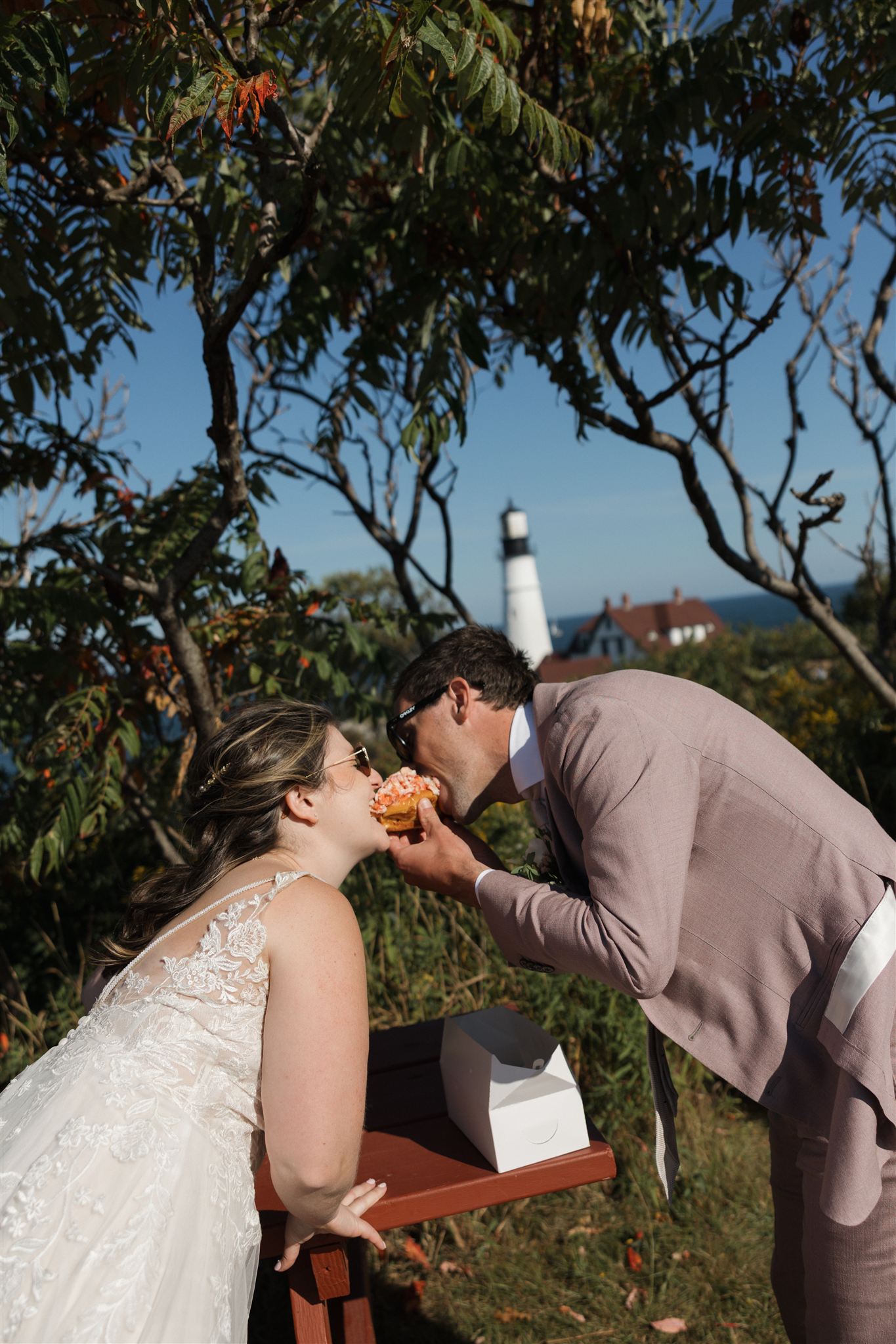 documentary style bride and groom photo from a stunning Portland, Maine wedding day