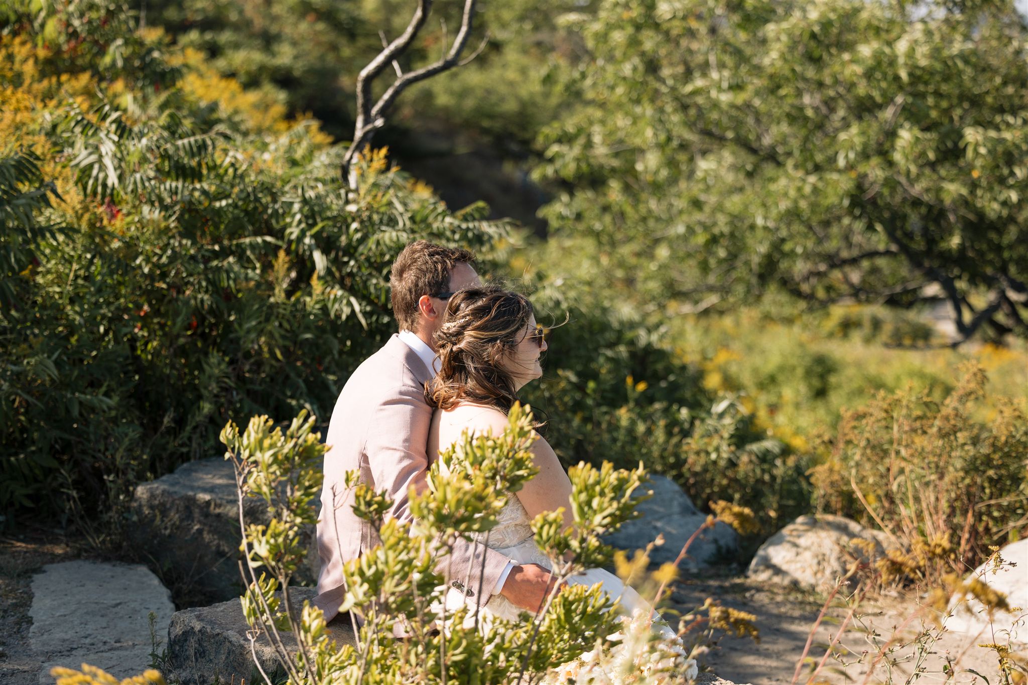 documentary style bride and groom photo from a stunning Portland, Maine wedding day