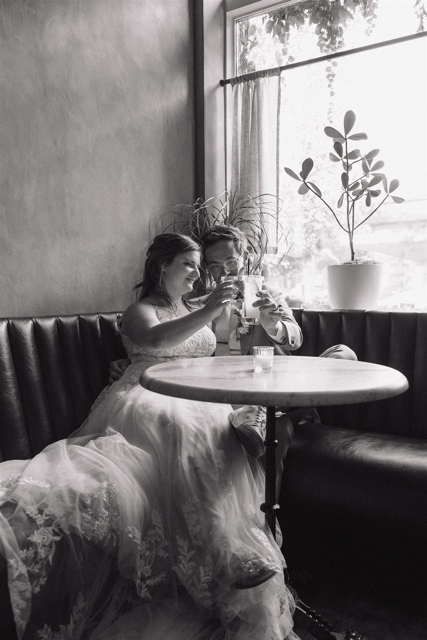 documentary style bride and groom photo from a stunning Portland, Maine wedding day