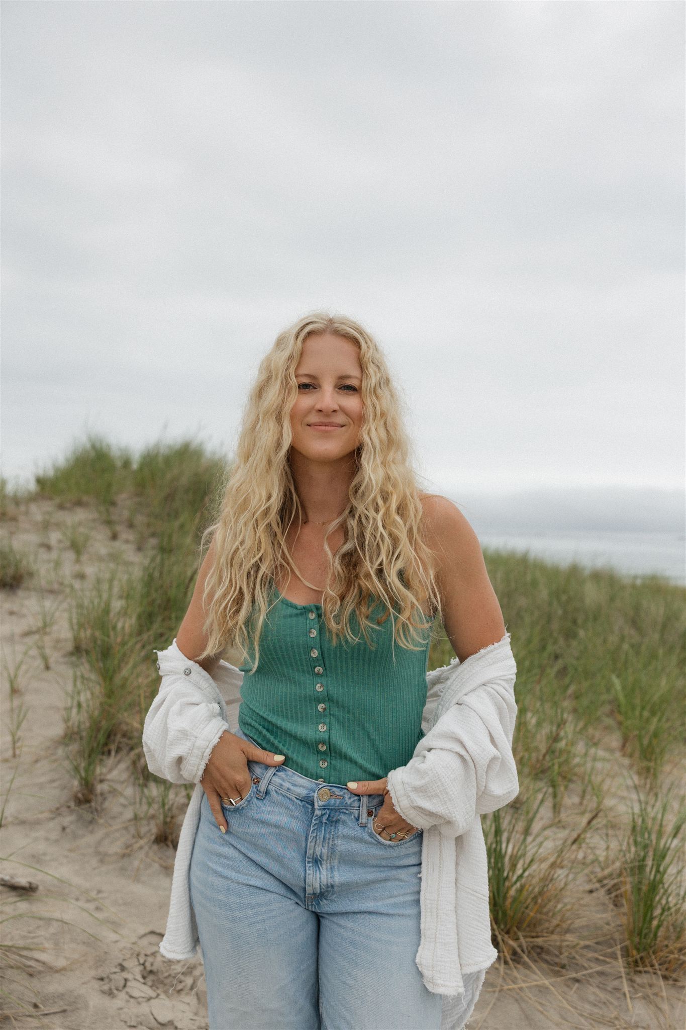 Erica poses for a photo on the New Hampshire seacoast