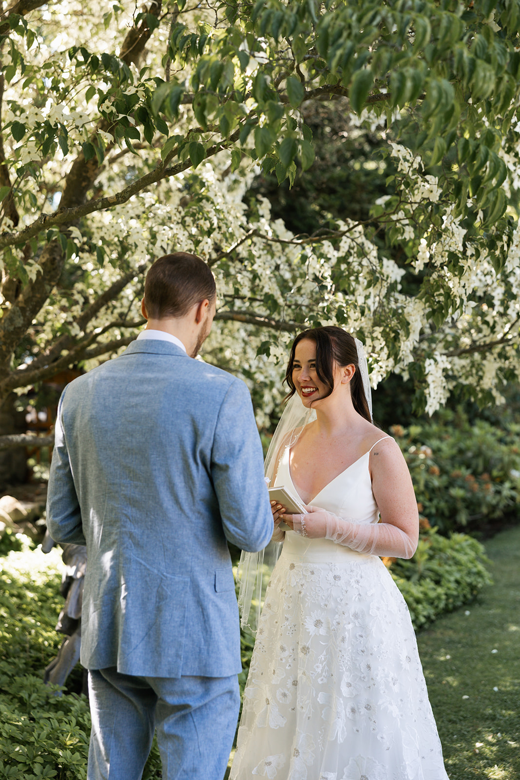 bride and groom have an intimate ceremony with just themselves, captured through the lens of Erica Warren Photography