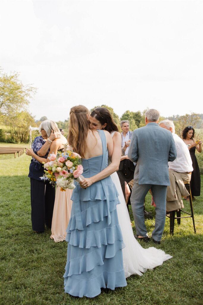candid photos of the stunning bridal party during the beautiful Maine wedding day