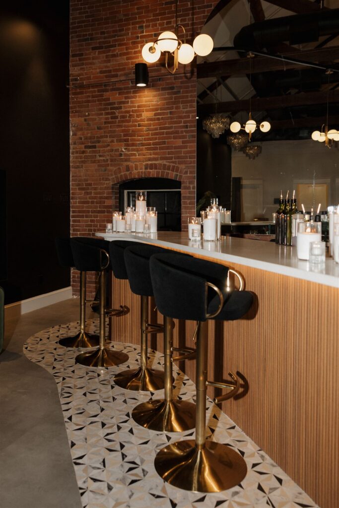 Stunning bar seats at The Hawthorne wedding venue