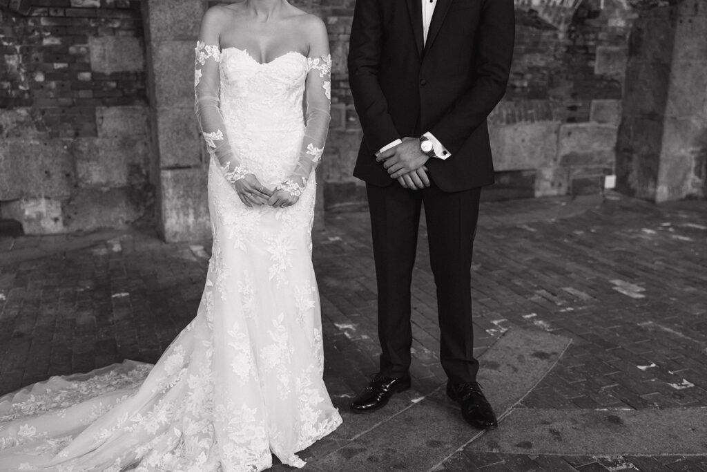 bride and groom portraits at Fort Adams Park Wedding venue in beautiful Rhode Island