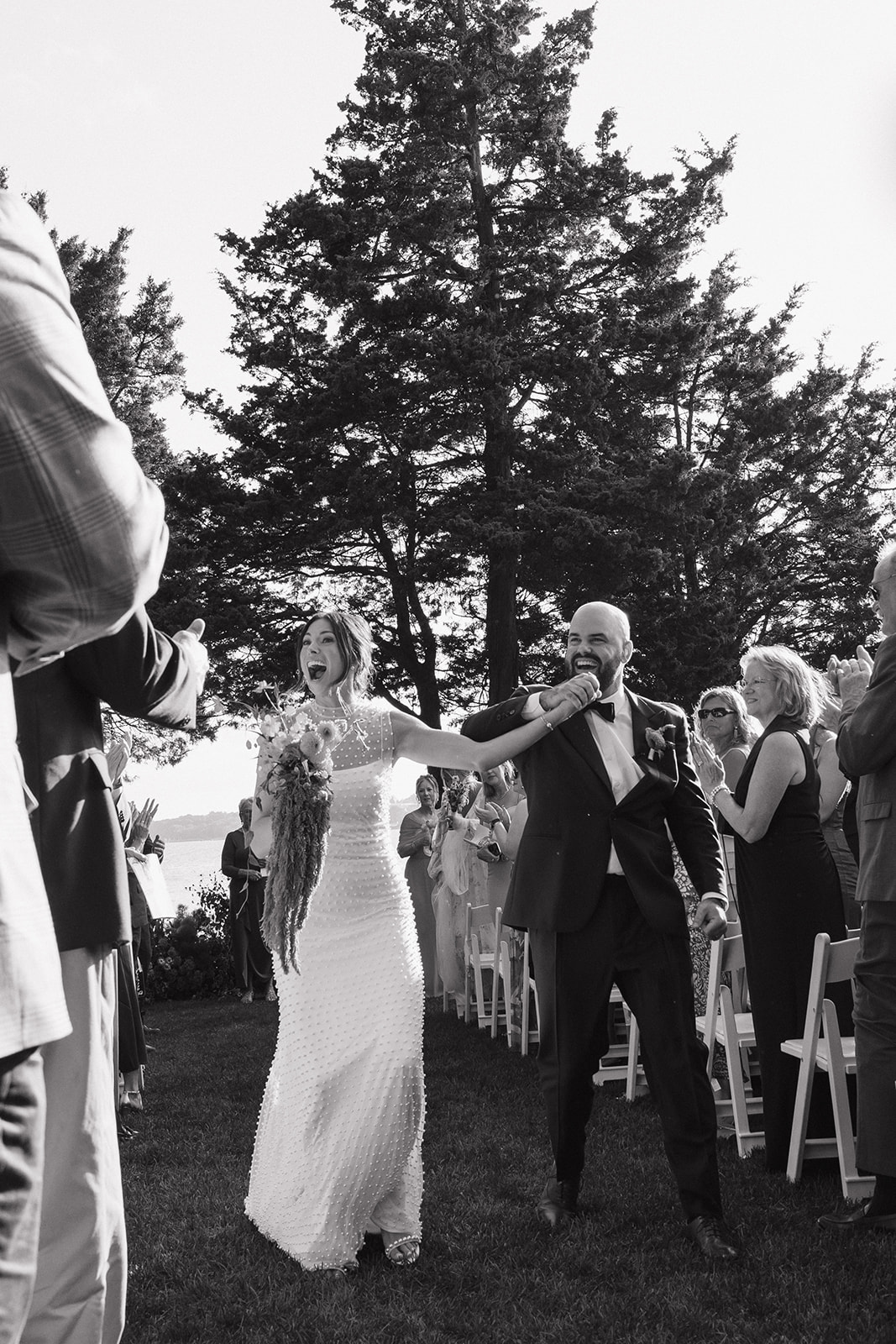wedding ceremony at Mount Hope Farm in Bristol Rhode Island photographed by Erica Warren Photography