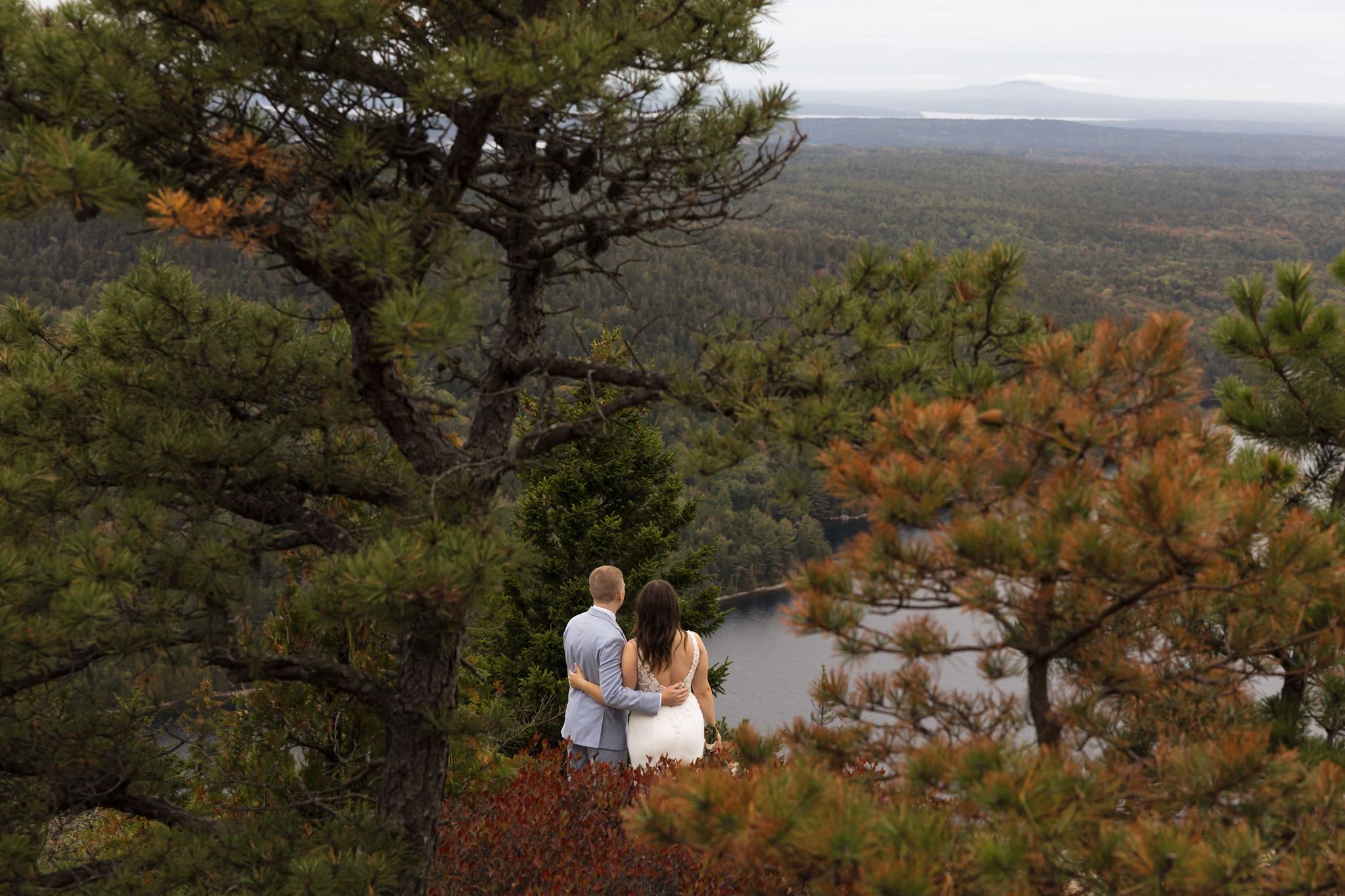 bride and groom together on their stunning New England wedding day