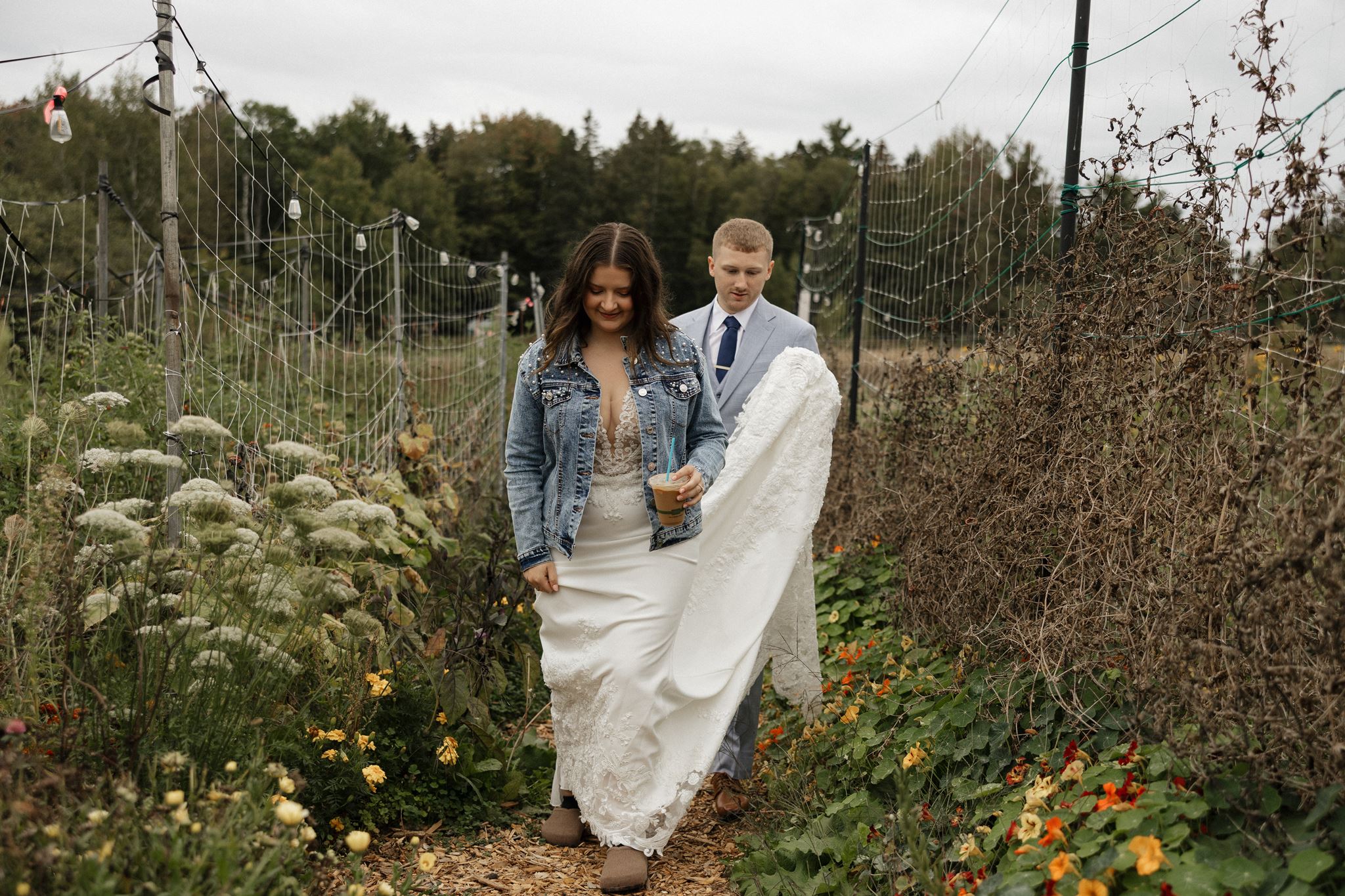 bride and groom together on their stunning New England wedding day