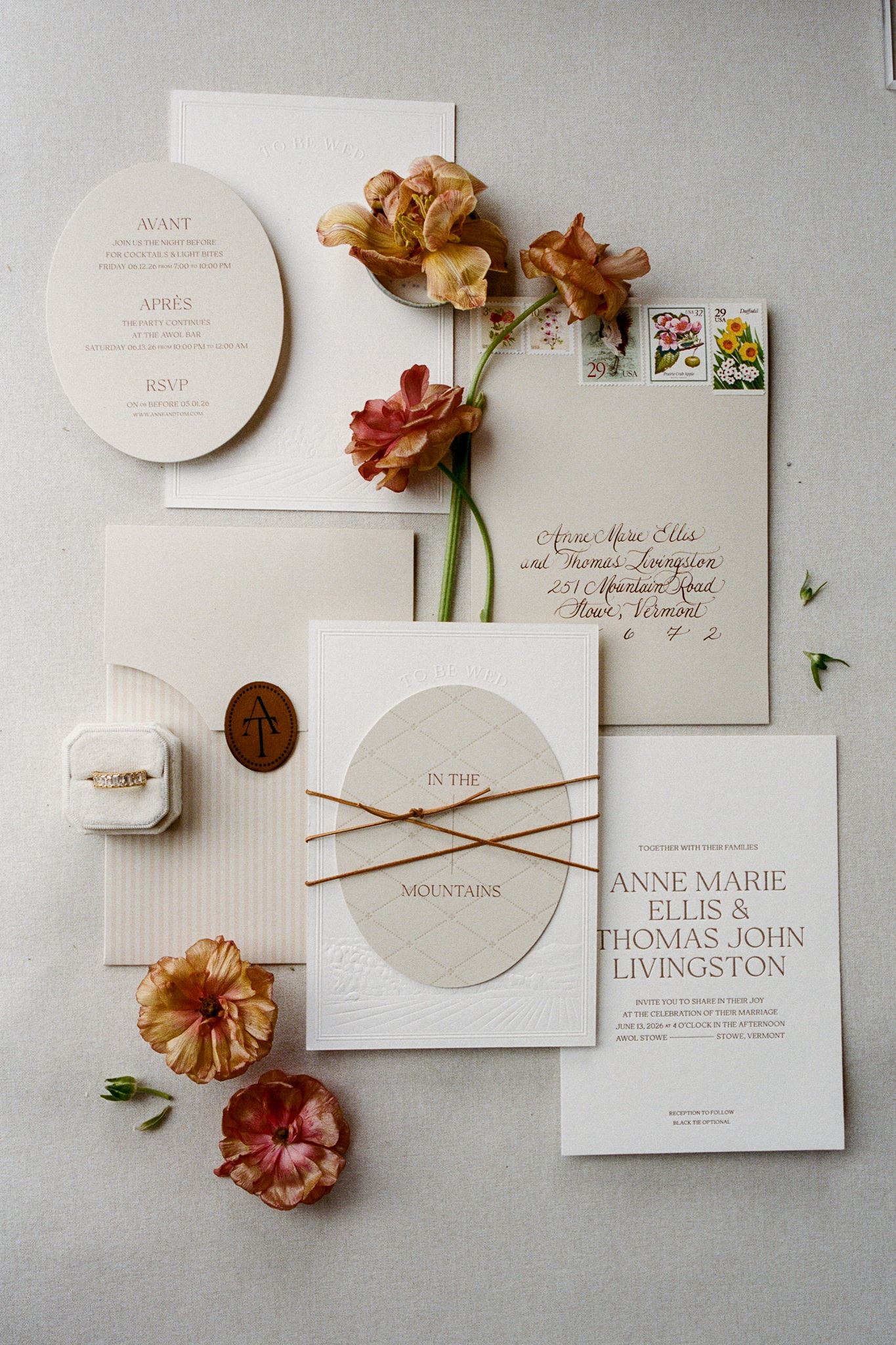 flat lay of a stunning classy style for  an intimate wedding