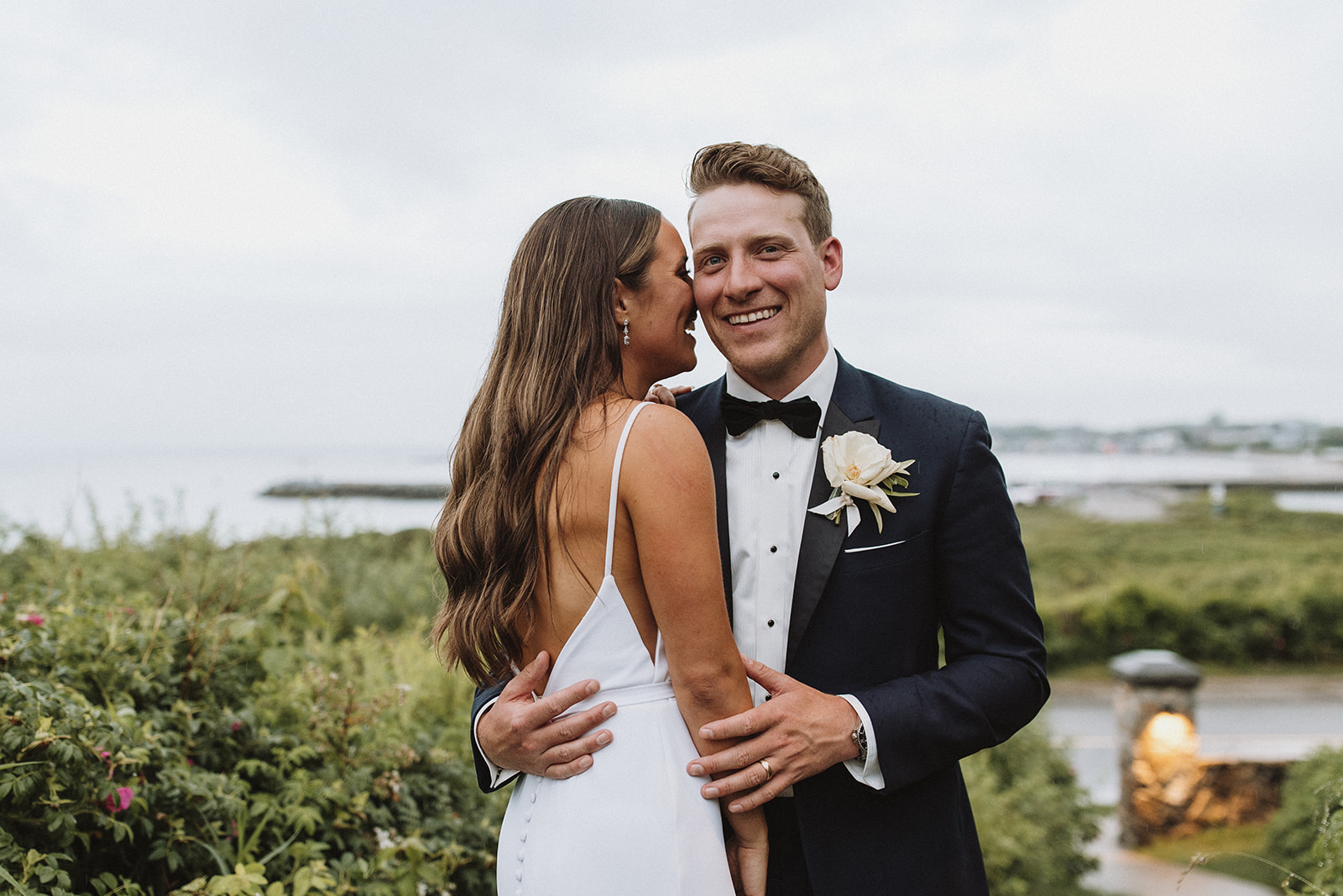 bride and groom share an intimate moment on their wedding day at one of the top wedding venues in connecticut!